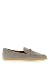 Tod's Suede Loafers Rubber Sole Gold-tone Hardware In Gray