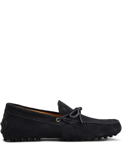 Tod's Suede Loafers In Black