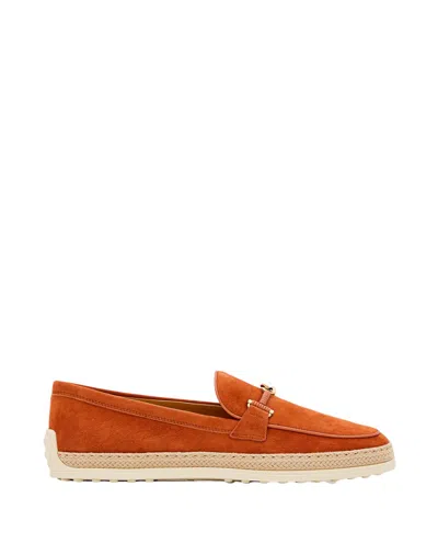 TOD'S TOD'S SUEDE LOAFERS WITH REFINED METAL DETAILING