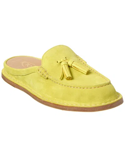 Tod's Suede Mule In Yellow
