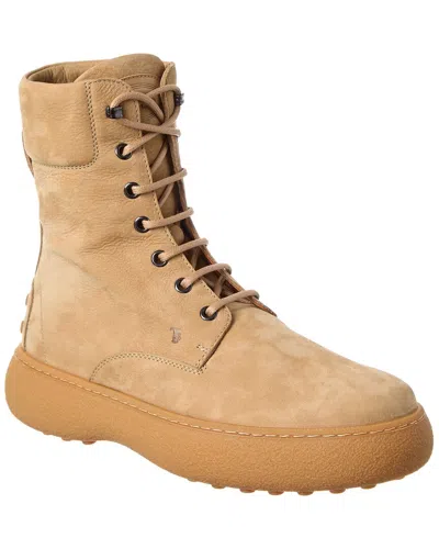 Tod's Suede Platform Boot In Brown