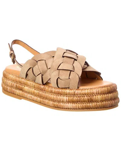 Tod's Suede Platform Sandal In Brown