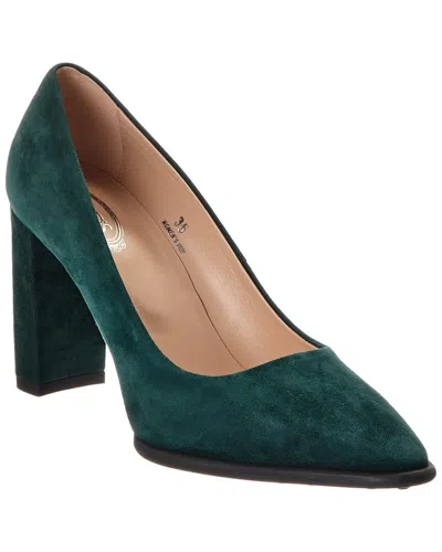 Tod's Suede Pump In Green
