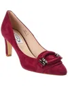 Tod's Suede Pump In Red
