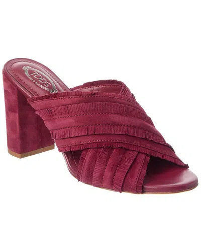 Tod's Suede Sandal In Red
