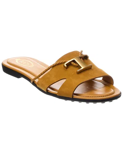 Tod's Suede Sandal In Yellow
