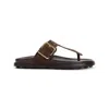 Tod's Buckle Detail Flat Sole Open Toe Slide In Black