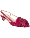 Tod's Suede Slingback Pump In Red