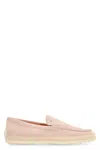 Tod's Suede Slipper Loafers In Beige
