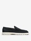 Tod's Mens Tods Ibrido Almond-toe Suede Loafers In Navy Blue