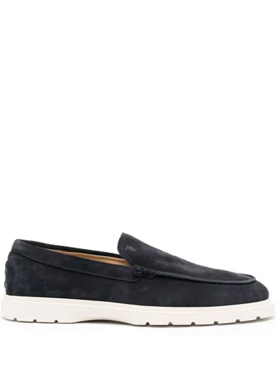 Tod's Navy Blue Pantofola Loafers