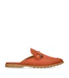 Tod's Orange Solid Sabots Slides In Orange