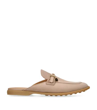 Tod's Suede Slippers In Pink