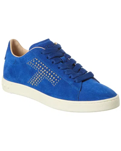 Tod's Suede Sneaker In Blue