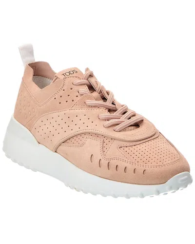 Tod's Suede Sneaker In Pink