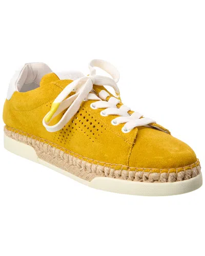 Tod's Suede Sneaker In Yellow