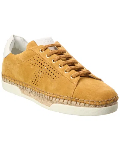 Tod's Suede Sneaker In Yellow