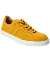 Tod's Low Top Round Toe Rubber Sole Sneakers In Orange