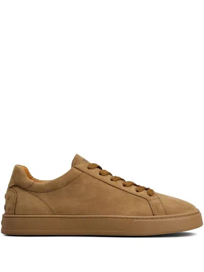 Tod's Suede Sneakers Shoes In Brown