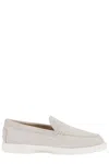 Tod's Slip-on Leather Moccasin Shoes With Cushioned Sole In Grey