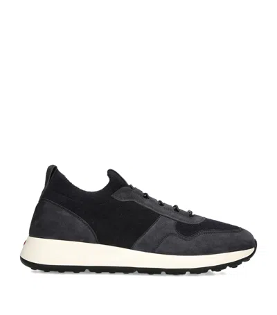 Tod's Suede-knit Sportivo 79k Sneakers In Black