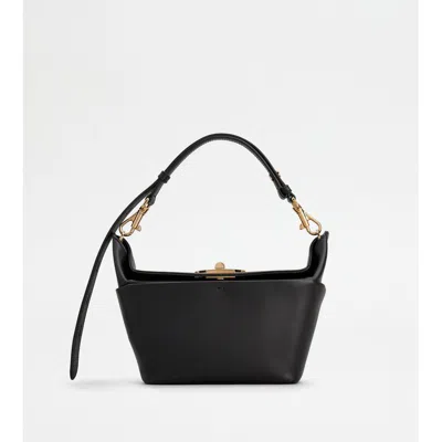 Tod's T-box Bag In Leather Mini In Black