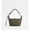 Tod's T-box Bag In Leather Mini In Gray
