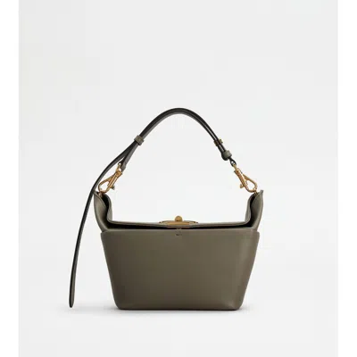 Tod's T-box Bag In Leather Mini In Gray