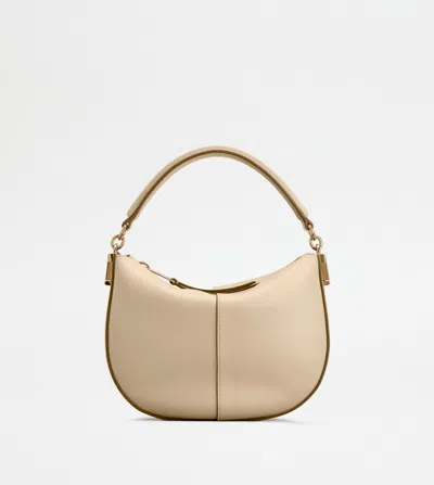 Tod's T Case Hobo Bag In Leather Mini In Sand