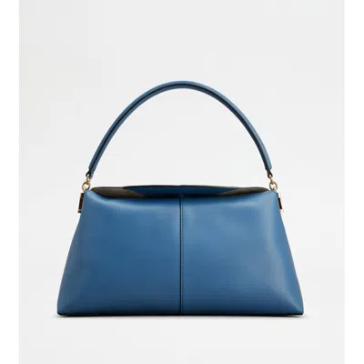 Tod's T Case Shoulder Bag In Leather Small In Blue