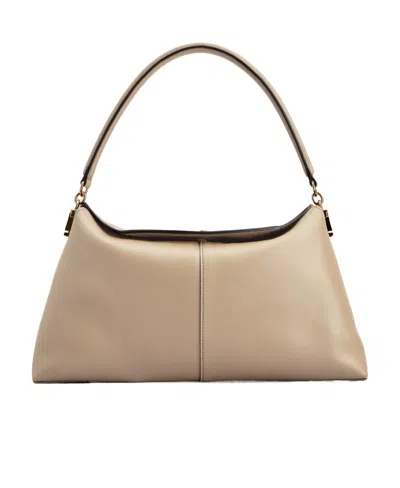 Tod's T Case Shoulder Bag In Leather Small In Beige