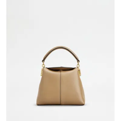 Tod's T Case Tote Messenger Bag In Leather Micro In Brown