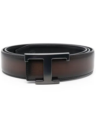 TOD'S TOD'S T LOGO BUCKLE BELT 