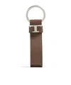 Tod's Taupe Calf Leather Keychain With Ostrich Print In Brown
