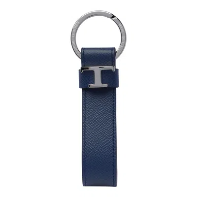 Tod's T Logo Keychain In Blue