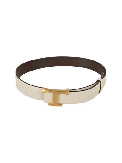 Tod's T Logo Buckle Belt In Multi