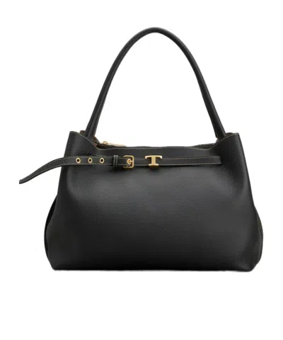 Tod's Small T Timeless Buckle Tote Bag In Brown