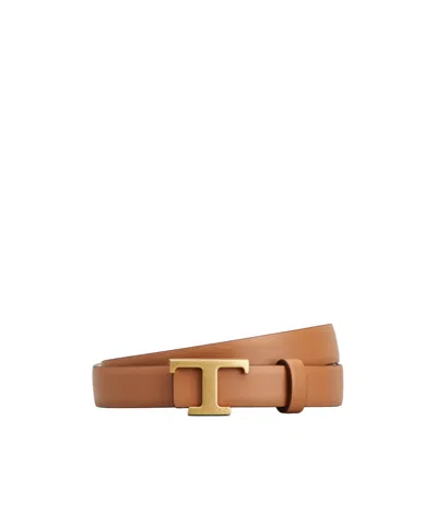 Tod's T Plaque Reversibile Belt In Brown