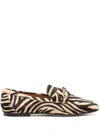 TOD'S TOD'S T-RING ZEBRA MOTIF LOAFERS