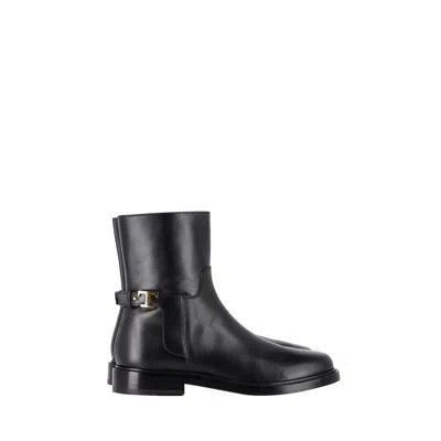 Tod's T Timeless Ankle Boots In Black Calfskin Leather