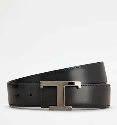 Tod's T Timeless Belt In Burgundy