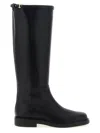 Tod's T-buckle Leather Knee-high Boots In Black