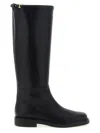Tod's T-buckle Leather Knee-high Boots In Black