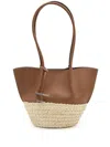 Tod's T Timeless-charm Raffia And Leather Small Tote Bag
