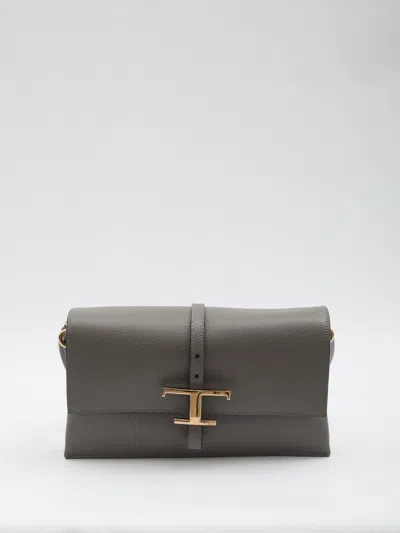 TOD'S TOD'S T TIMELESS FLAP BAG IN LEATHER