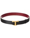 Tod's T-timeless Logo Plaque Reversible Belt In Black