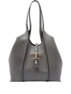 Tod's Structured Double Handle Shopping Bag In Gray