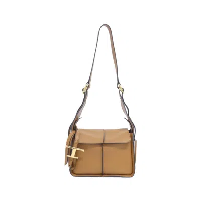 Tod's T Timeless Leather Shoulder Bag In Brown