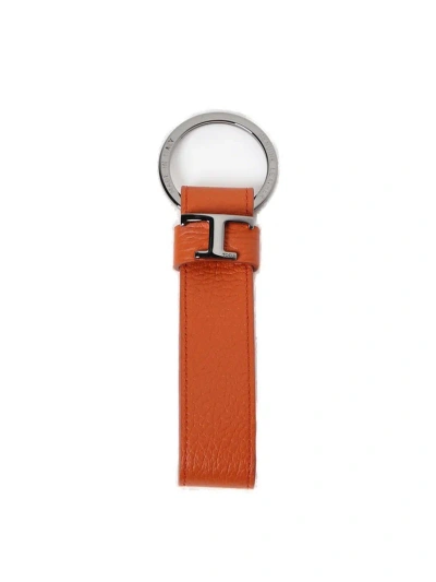 Tod's T Timeless Logo Card Holder In Orange