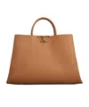 Tod's T Timeless Logo Plaque Medium Tote Bag In Brown